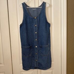Cherokee Blue Denim button front Dress plus size XL?